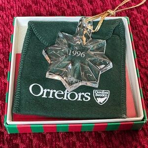 Orrefors 1996 Crystal Snowflake Collector Ornament